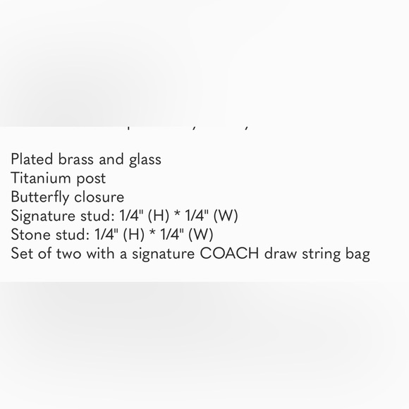 NEW NWT COACH SIGNATURE C STUD EARRING SET SILVER WITH DUST BAG - Picture 3 of 8